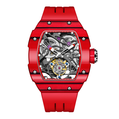 1901-1 Skeleton Tourbillon Red - Rosso
