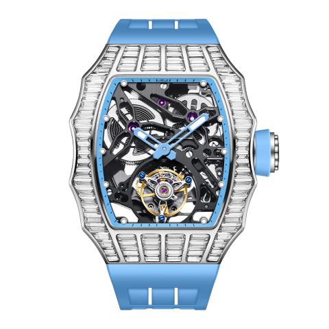 2310 Trapezoidal Crystal Automatic Blue - Azzurro
