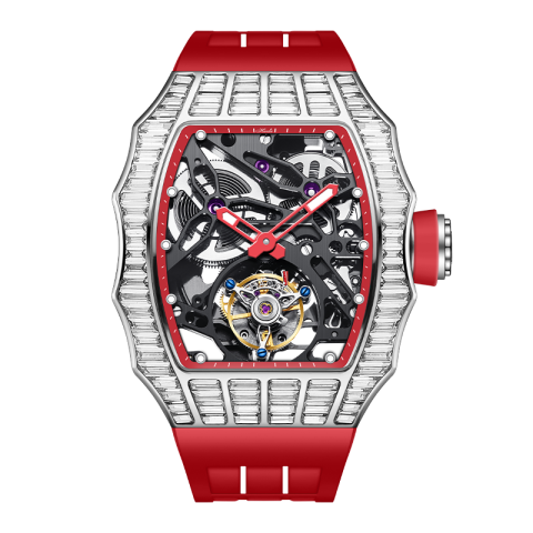 2310 Trapezoidal Crystal Automatic Red - Rosso